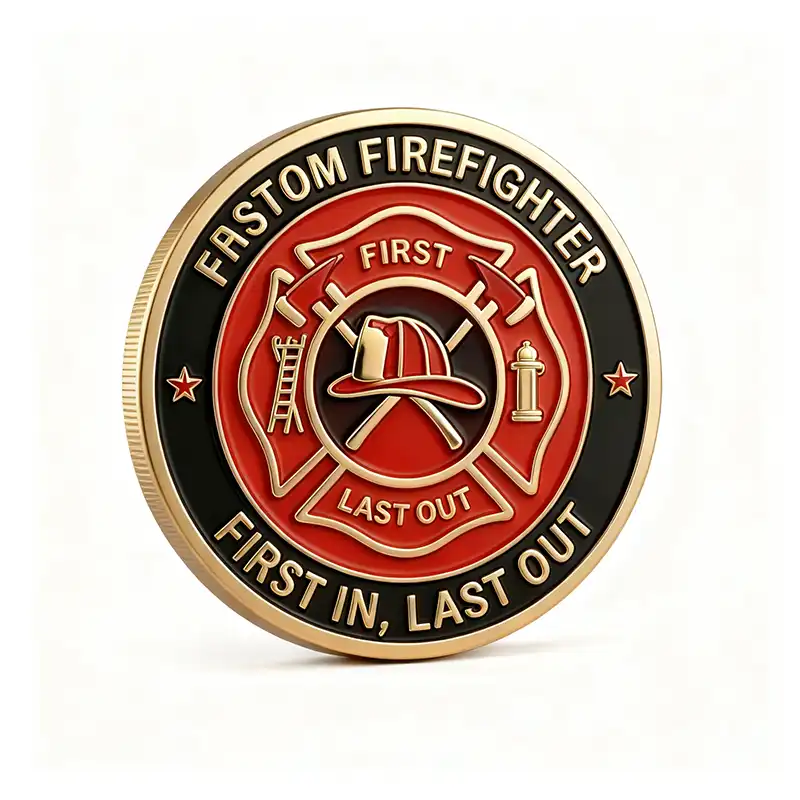 Custom firefighter coin