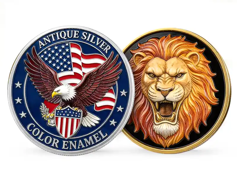 Two dimensional custom color coins